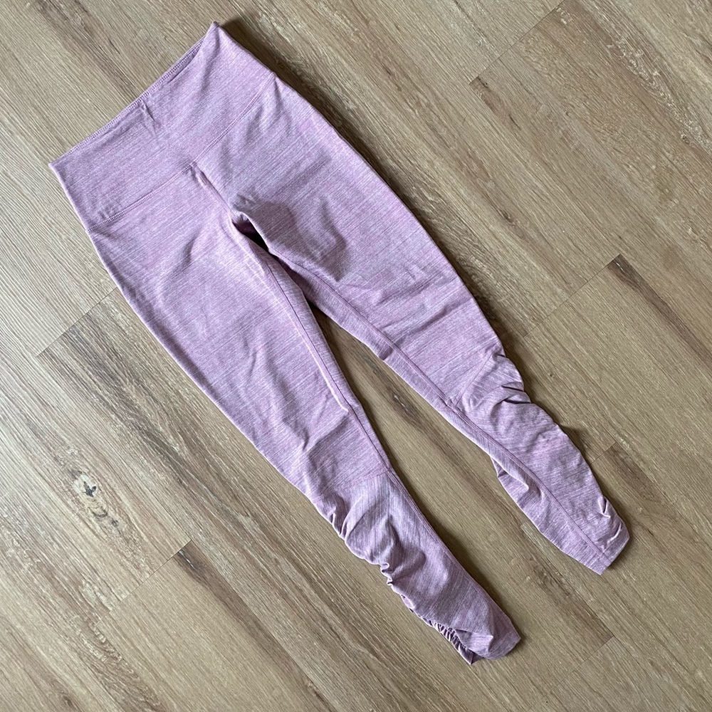Manduka Yoga Pink Heathered Leggings, Size XS